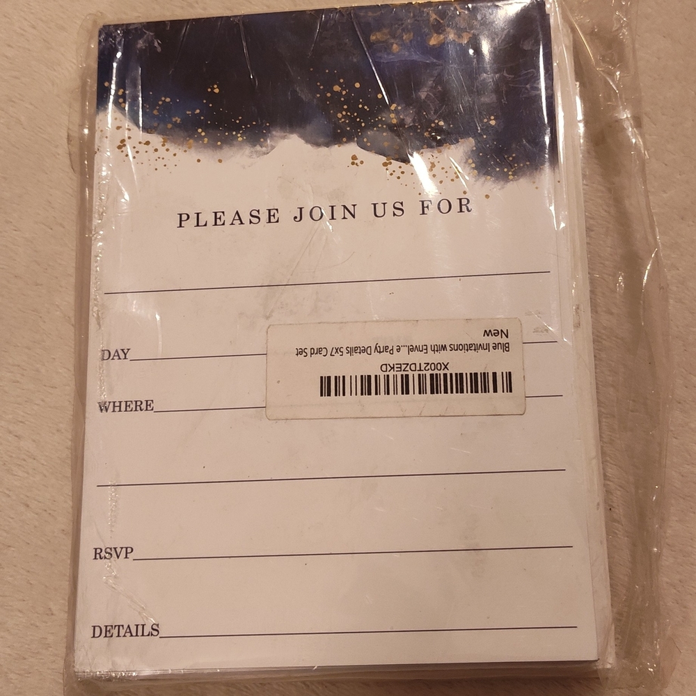 Blue and Gold Invitation Cards